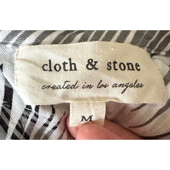 Cloth & Stone Palm Print Dress Medium Hi Low Fringed Raw Hem Front Back … - Picture 12 of 12